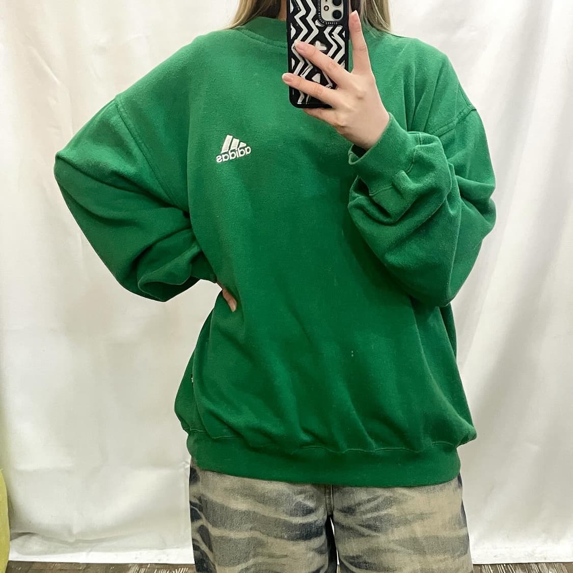 아디다스 초록색 맨투맨 상품이미지1