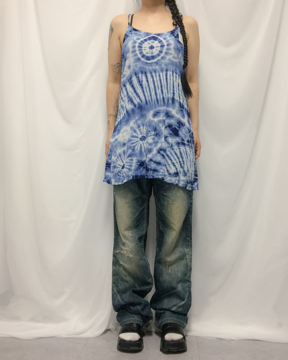 Dyed printing sleeveless 상품이미지1