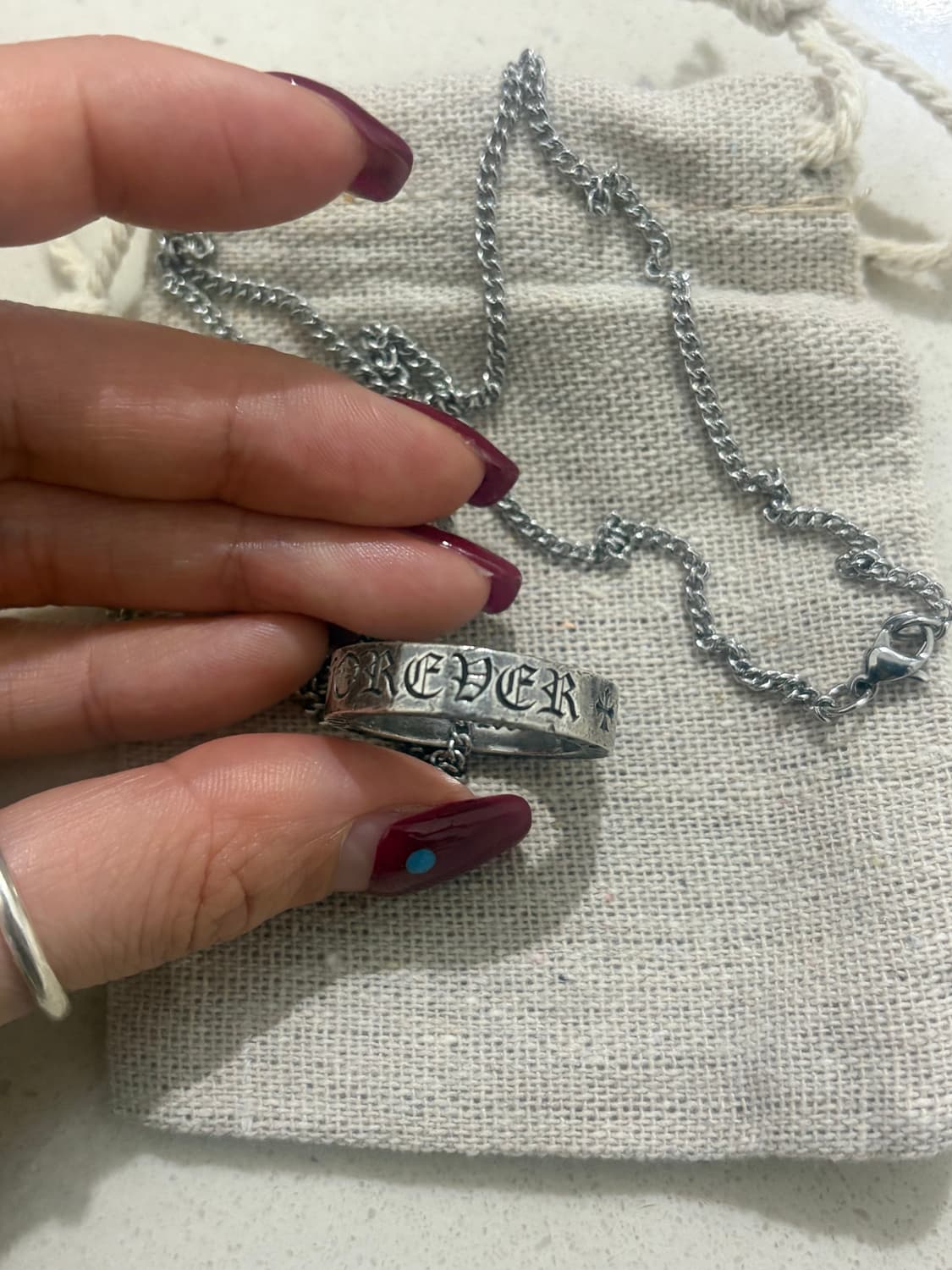 크롬하츠 포에버 2003 각인 반지 목걸이 상품이미지3