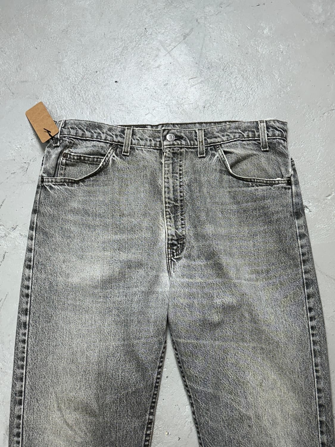 90's USA Made 리바이스 505 흑청 블랙 하드 페이드 상품이미지5