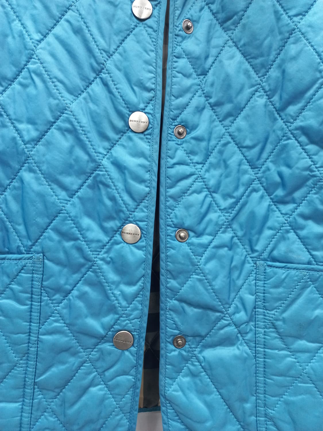버버리 블루 컬러 다이아몬드 퀼팅 자켓 (여 85) 상품이미지5