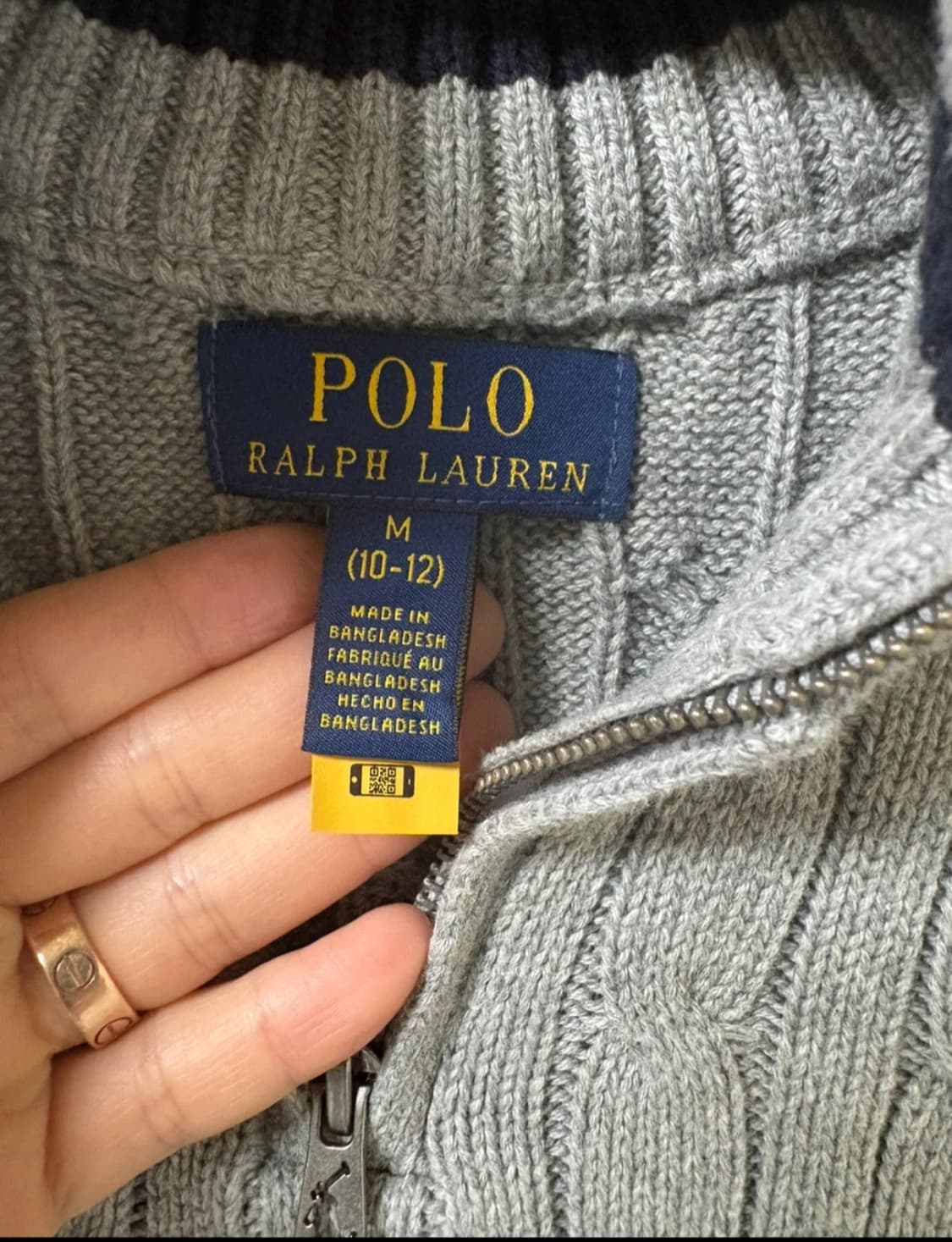 정품 폴로 랄프로렌 꽈배기 하프집업 44가능 M 10-12그레이 상품이미지2