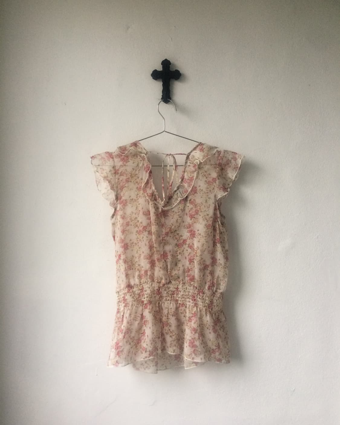 Flower pattern frill blouse 상품이미지3