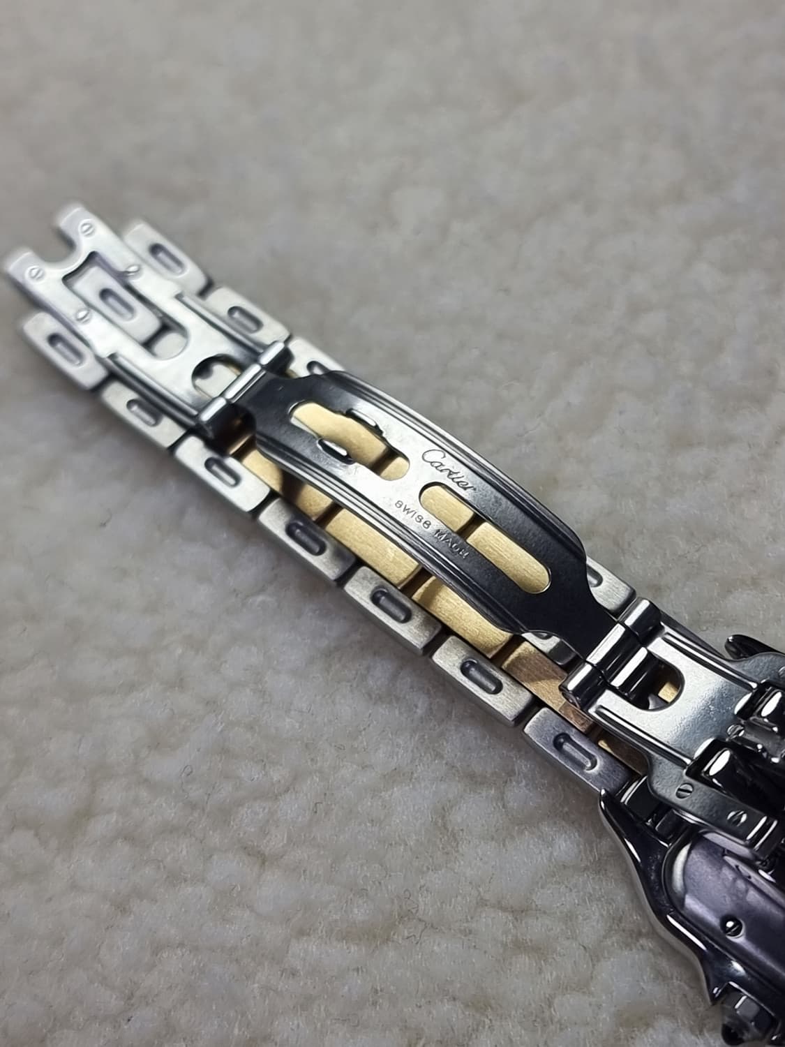 까르띠에 팬더 18K 두줄 콤비 M 쿼츠 남녀공용 시계  상품이미지5