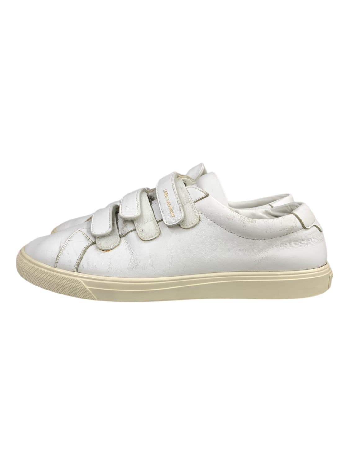 생로랑 레더 벨크로 스니커즈 화이트 42(270) 상품이미지1