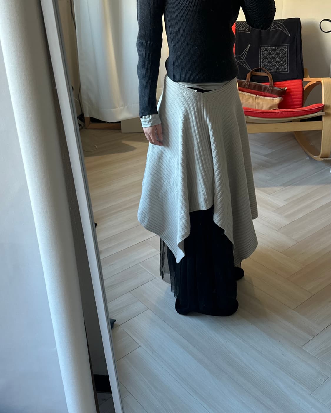 [BEAMS LIGHTS] wool draped knit poncho 상품이미지3