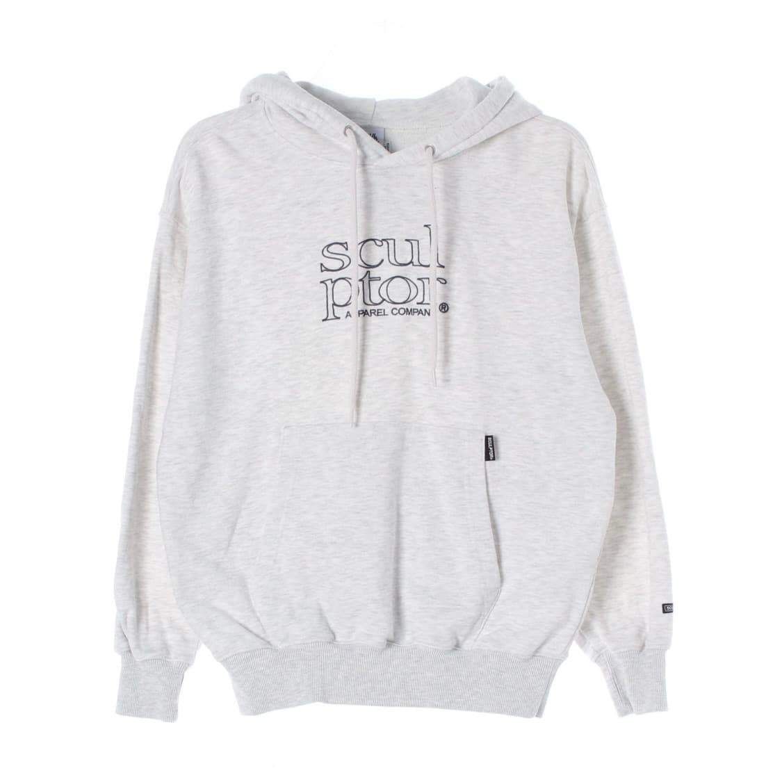 스컬프터 레트로 아웃라인 후드티 화이트 멜란지 상품이미지1