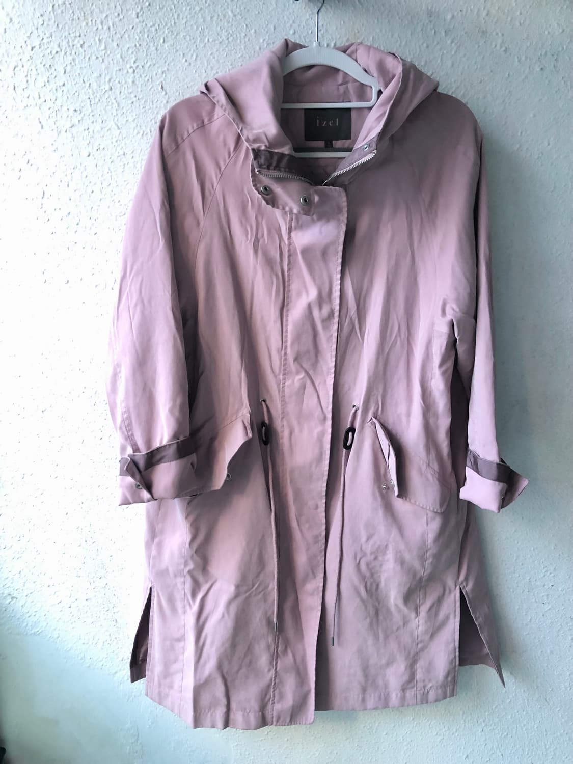 핑크 롱 바람막이 점퍼 상품이미지1