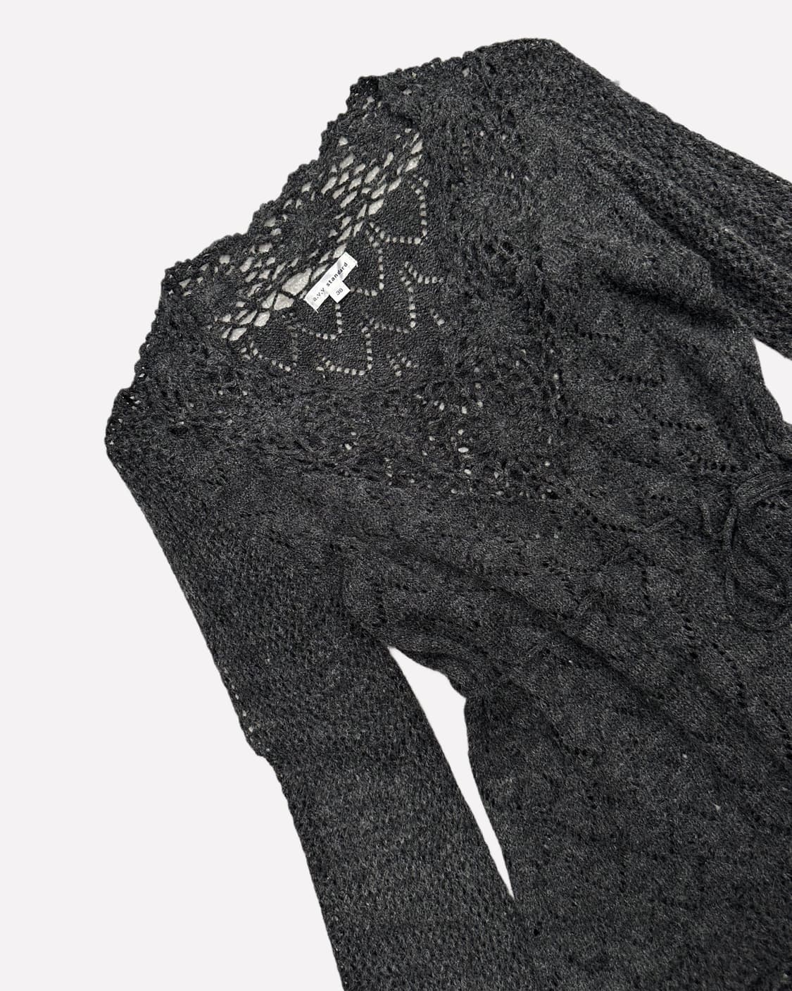 crochet charcoal string knit 상품이미지2
