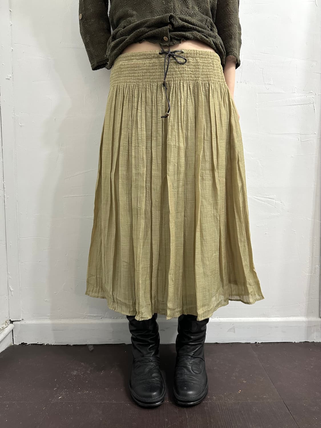 natural flare banding skirt 상품이미지1