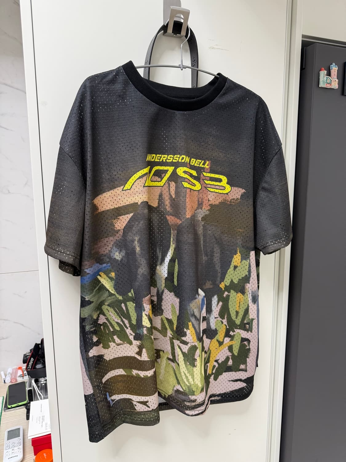 앤더슨벨 COW PRINTED MESH T-SHIRTS atb1288m  상품이미지1