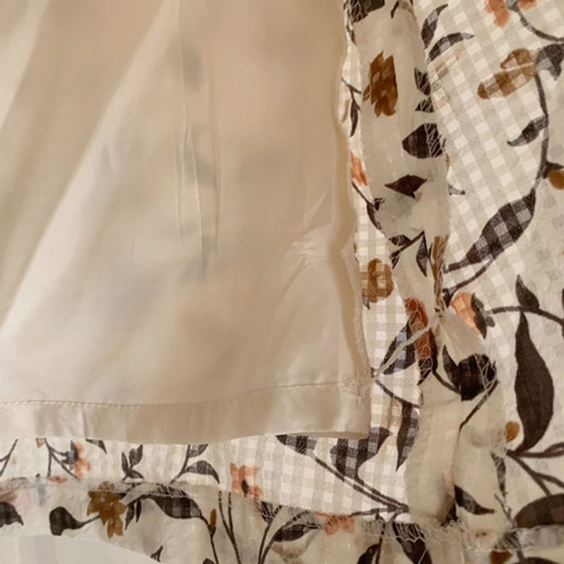 Vintage Check Pattern Flower Long Skirt 상품이미지5