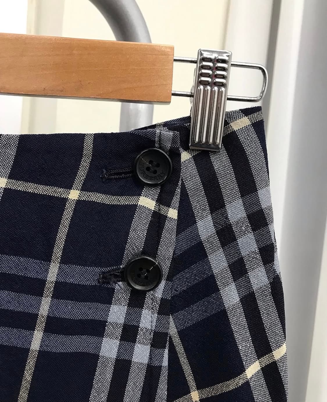 버버리 울 체크 랩 스커트 치마 상품이미지2