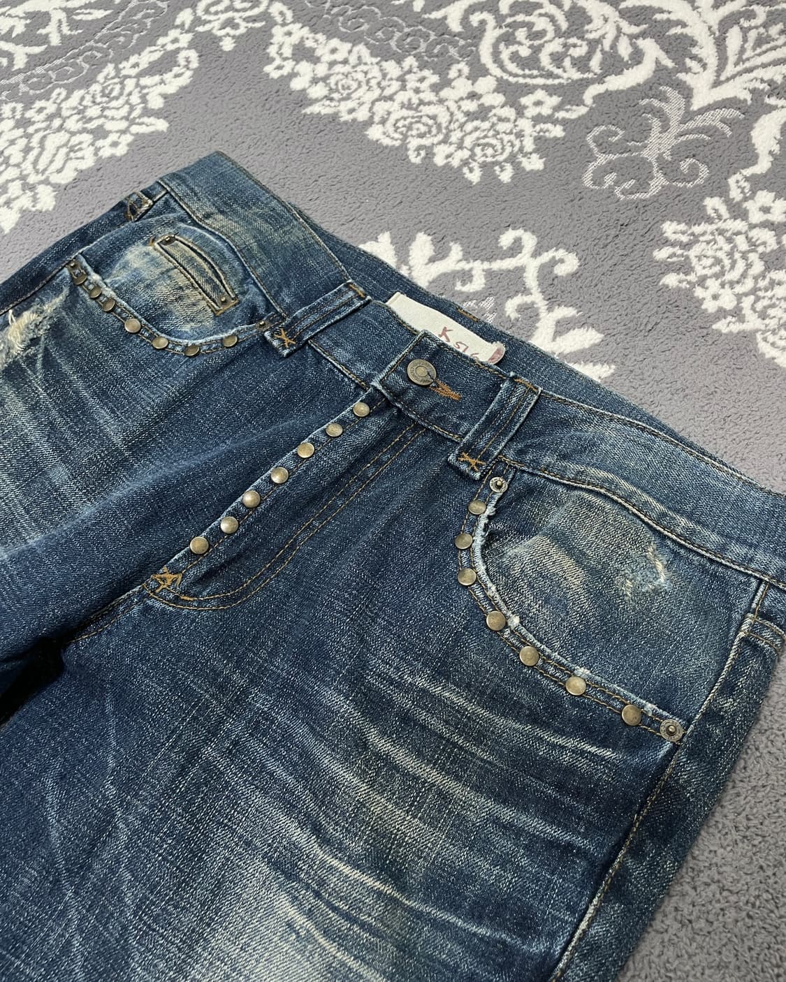 wide boots cut stud denim pants 상품이미지6