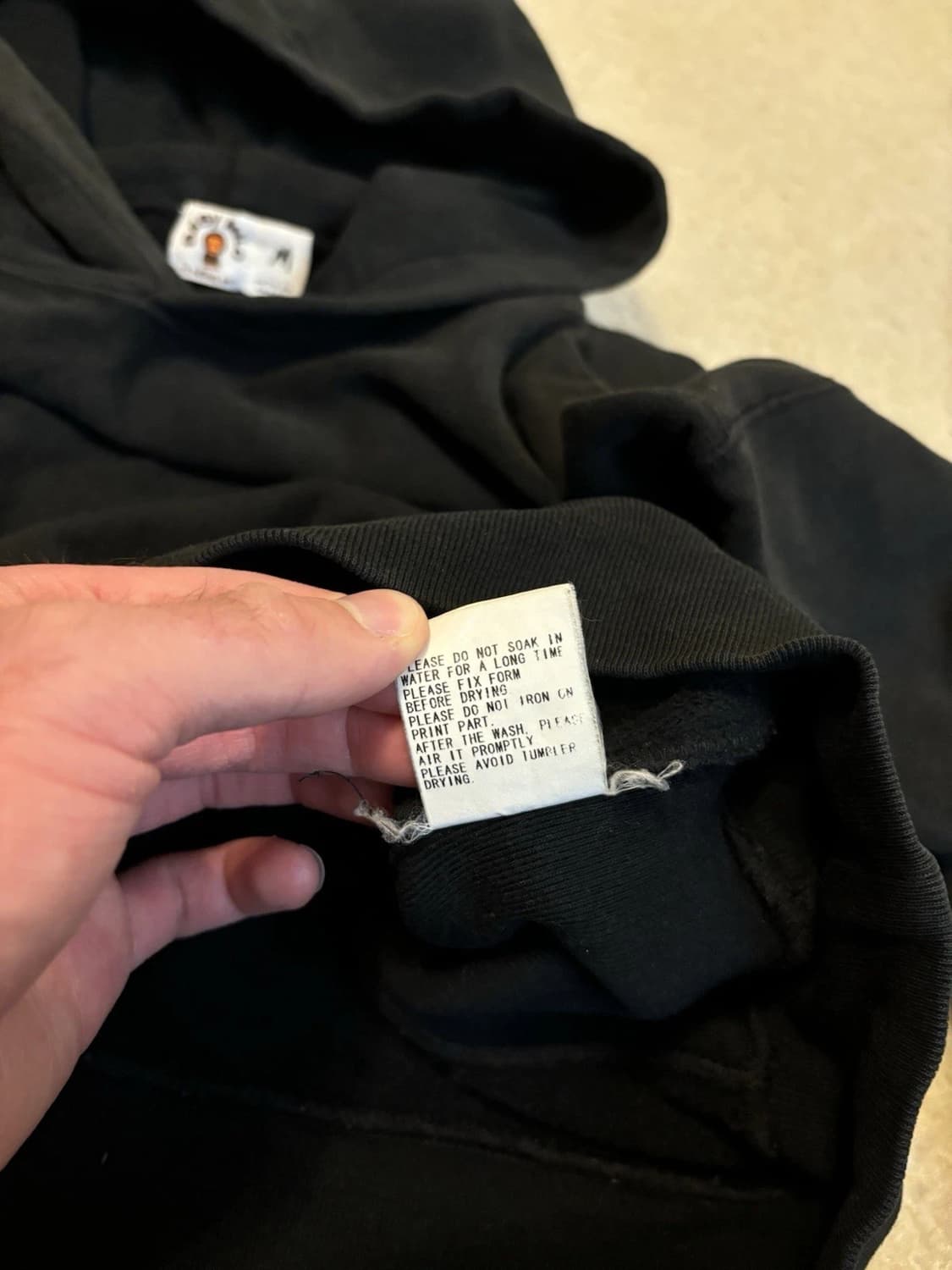 OG 베이프 x 카우스 베이비 마일로 후드티 블랙 상품이미지6