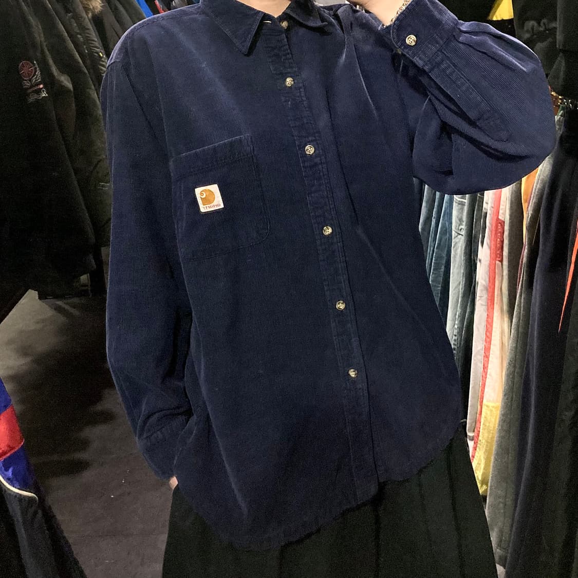 [IM]칼하트 코듀로이 워크셔츠 네이비 상품이미지4