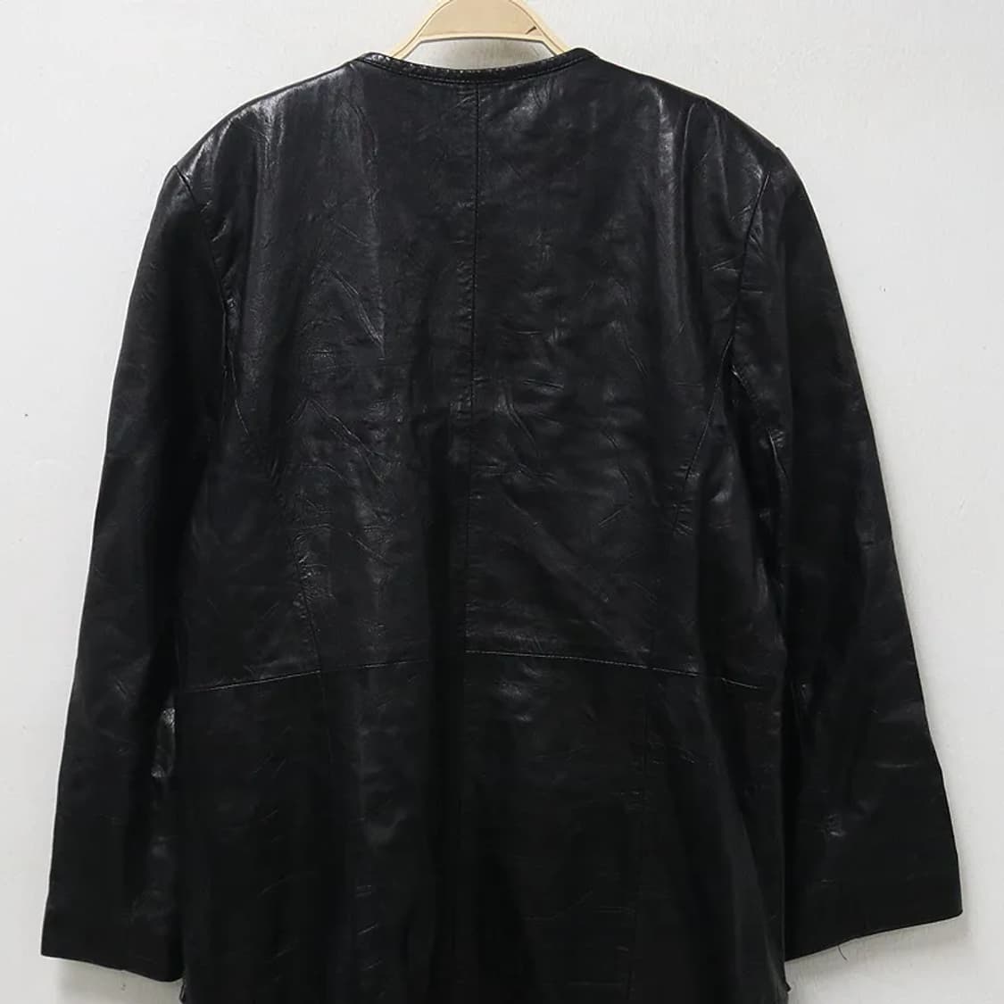 리얼 레더 롱 노카라 더블 가죽 자켓 62166 상품이미지6