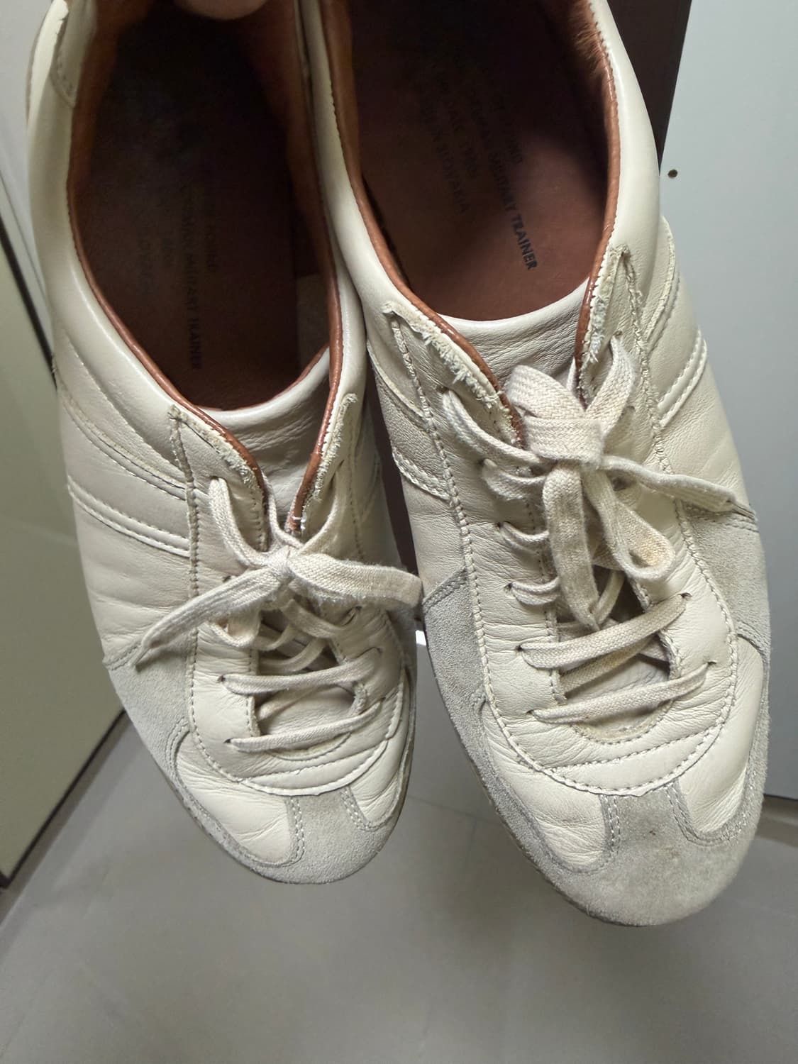 리프로덕션 오브 파운드 저먼 밀리터리 트레이너 panna 색상 44사이즈 상품이미지1