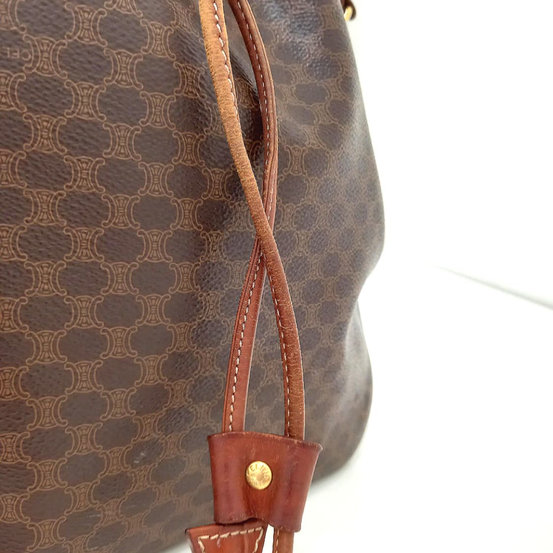 셀린느(CELINE) 빈티지 매카담 버킷백 드로스트링 숄더백 복조리백 상품이미지3