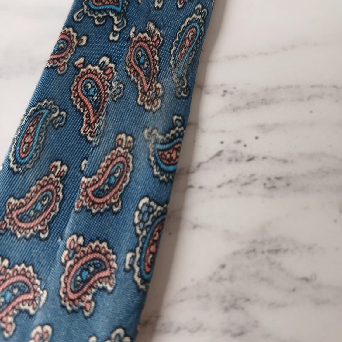 랑방 실크 네이비 페이즐리 넥타이 8.5cm A~B등급 E871 상품이미지10
