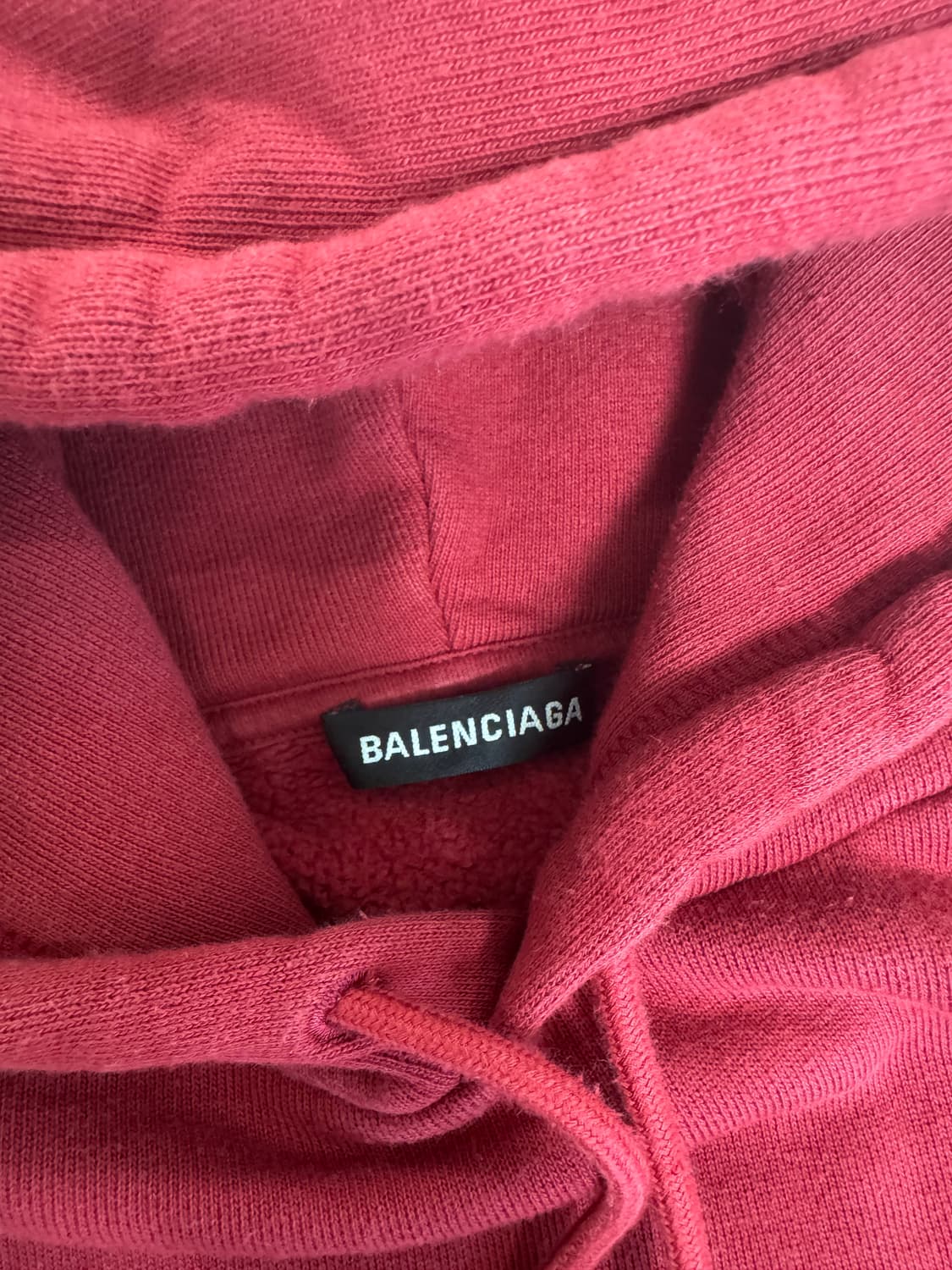 발렌시아가 백로고 후드티 레드  상품이미지6