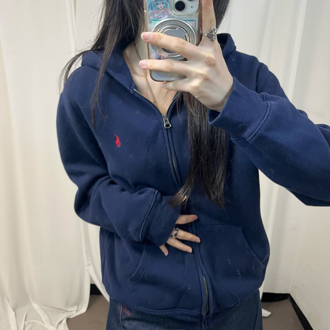 Polo Ralph Lauren navy zip-up hoodie 상품이미지3
