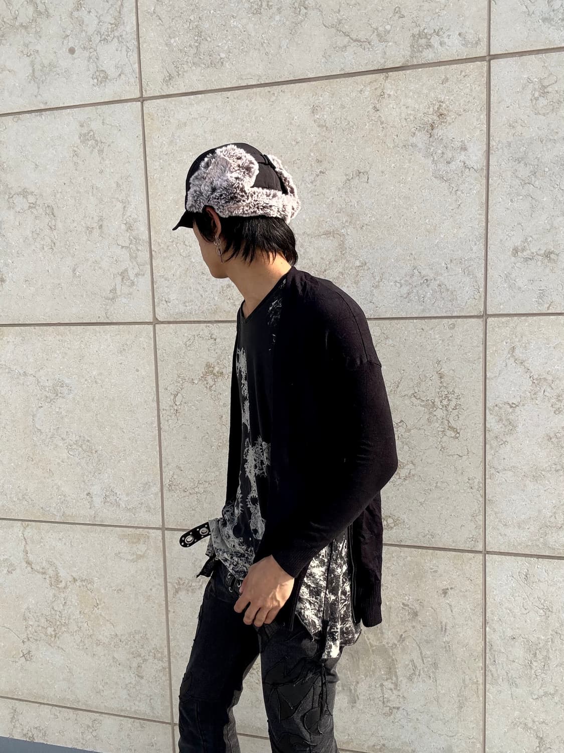 “Vintage” Zipper detail Black Cardigan 상품이미지7