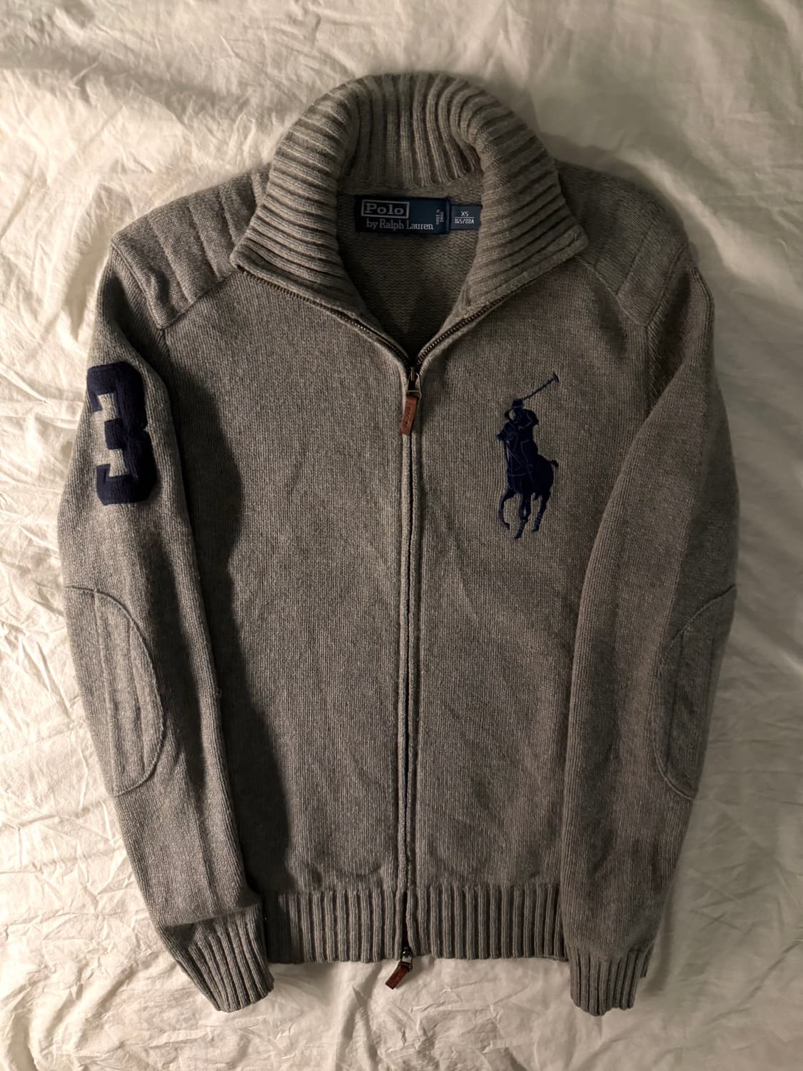 폴로 빅포니 니트집업 그레이 상품이미지2