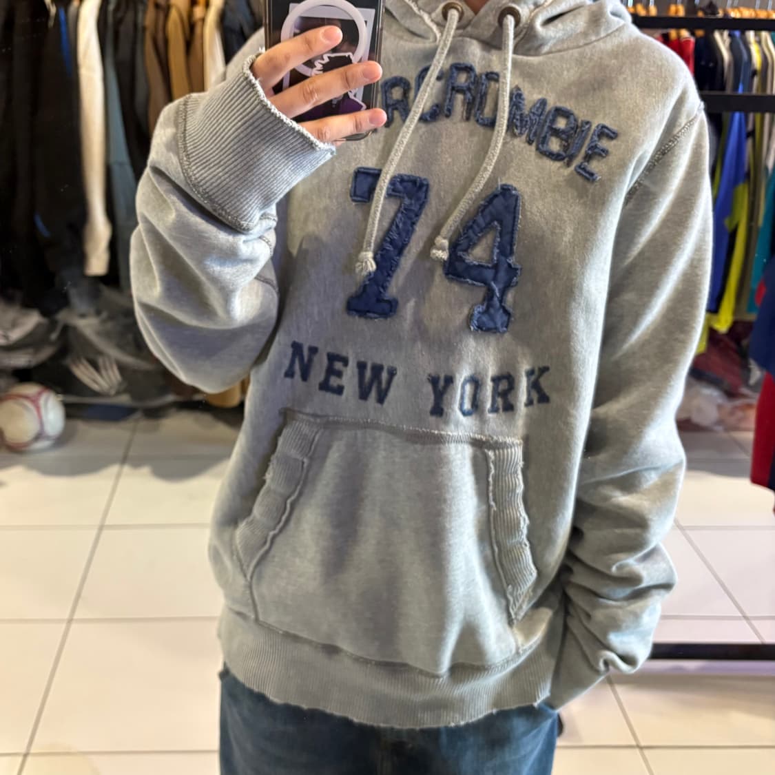 아베크롬비 그레이 후드티 상품이미지2