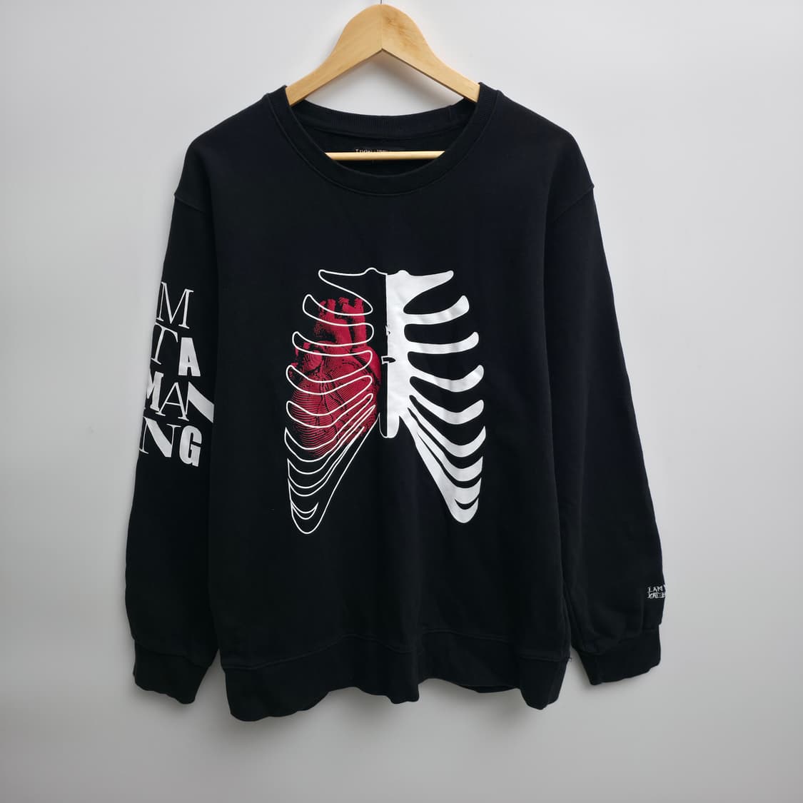 [XL] 아이엠낫어휴먼빙 블랙 맨투맨 상품이미지1