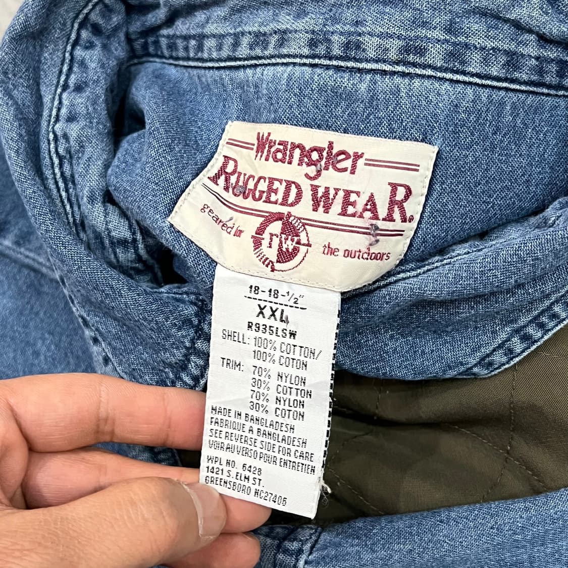  랭글러 배색 워크 데님셔츠 y16132 상품이미지6