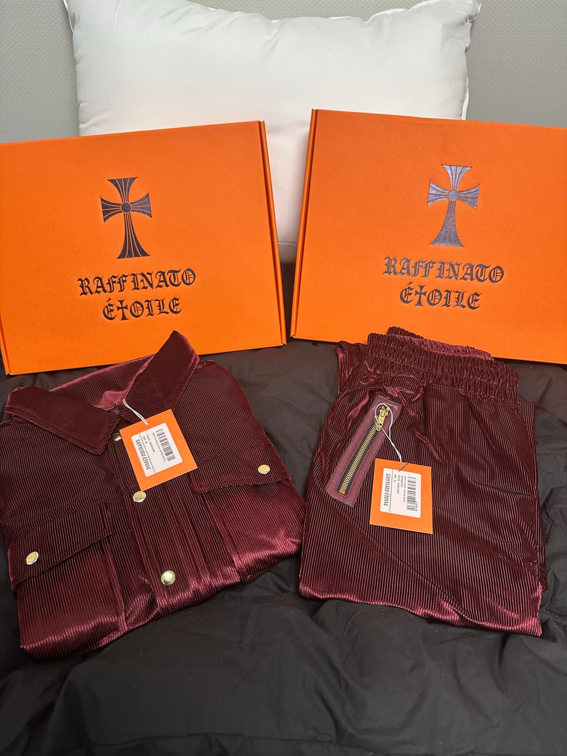 [한정판/새상품]라피나토 에뚜엘 벨벳 트러커 셋업 50 버건디 상품이미지1