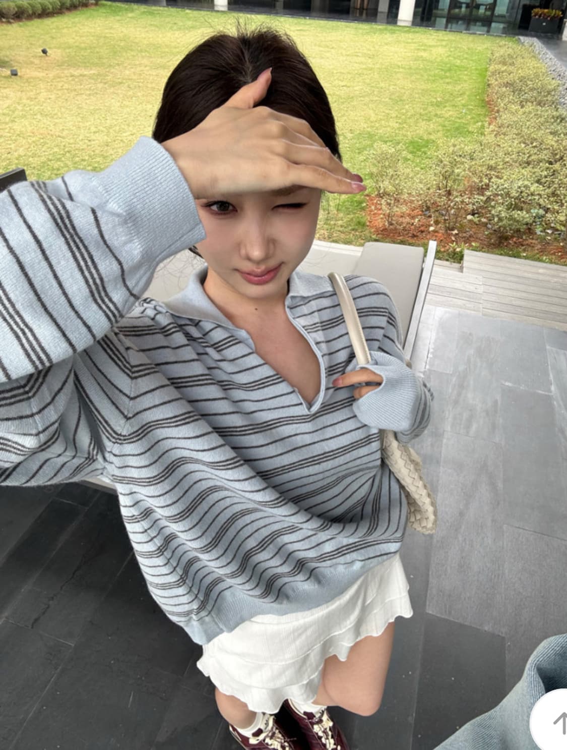 스트라이프 카라 니트  상품이미지3