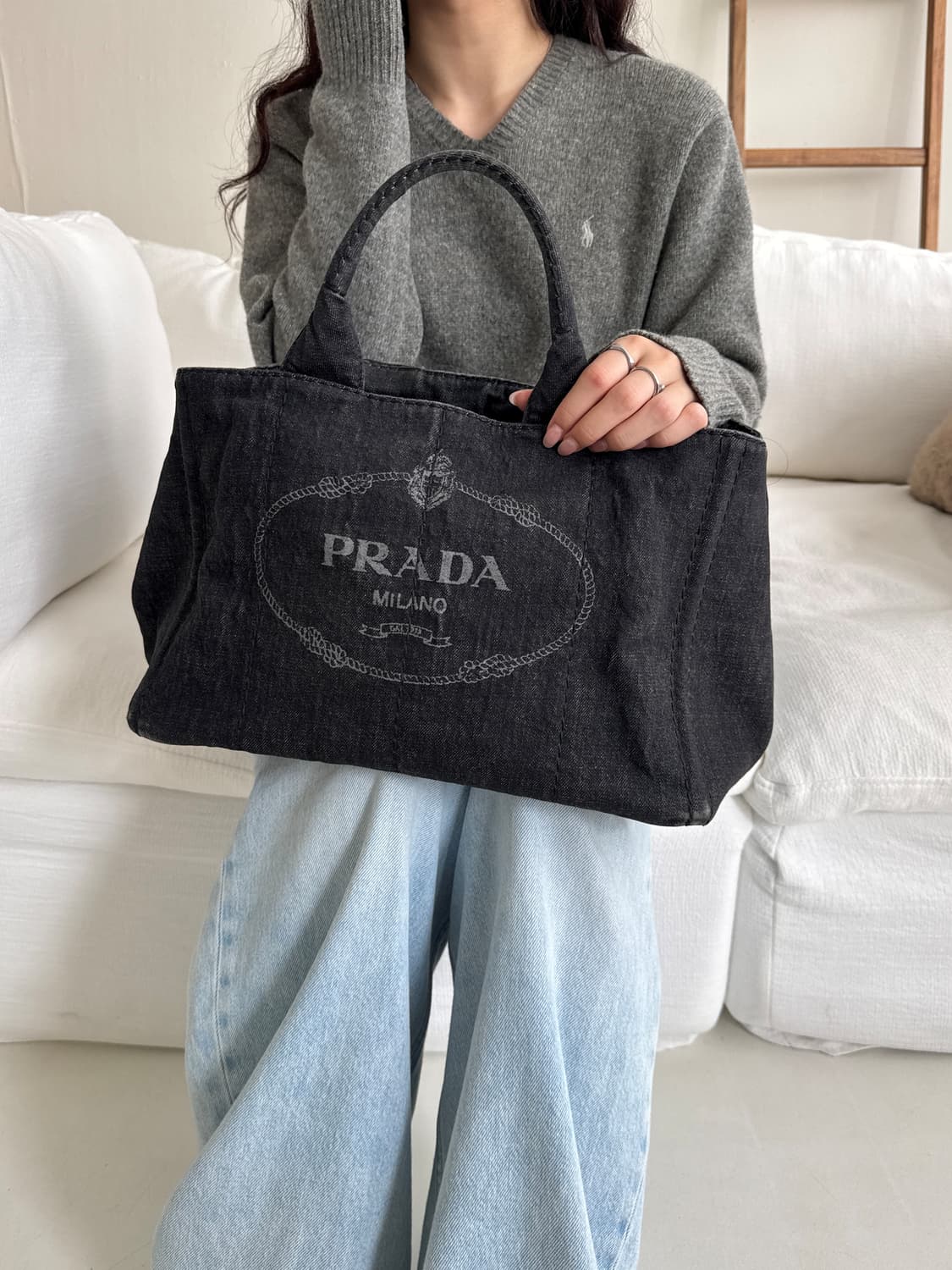 [Prada] Canapa Black Denim bag 상품이미지1