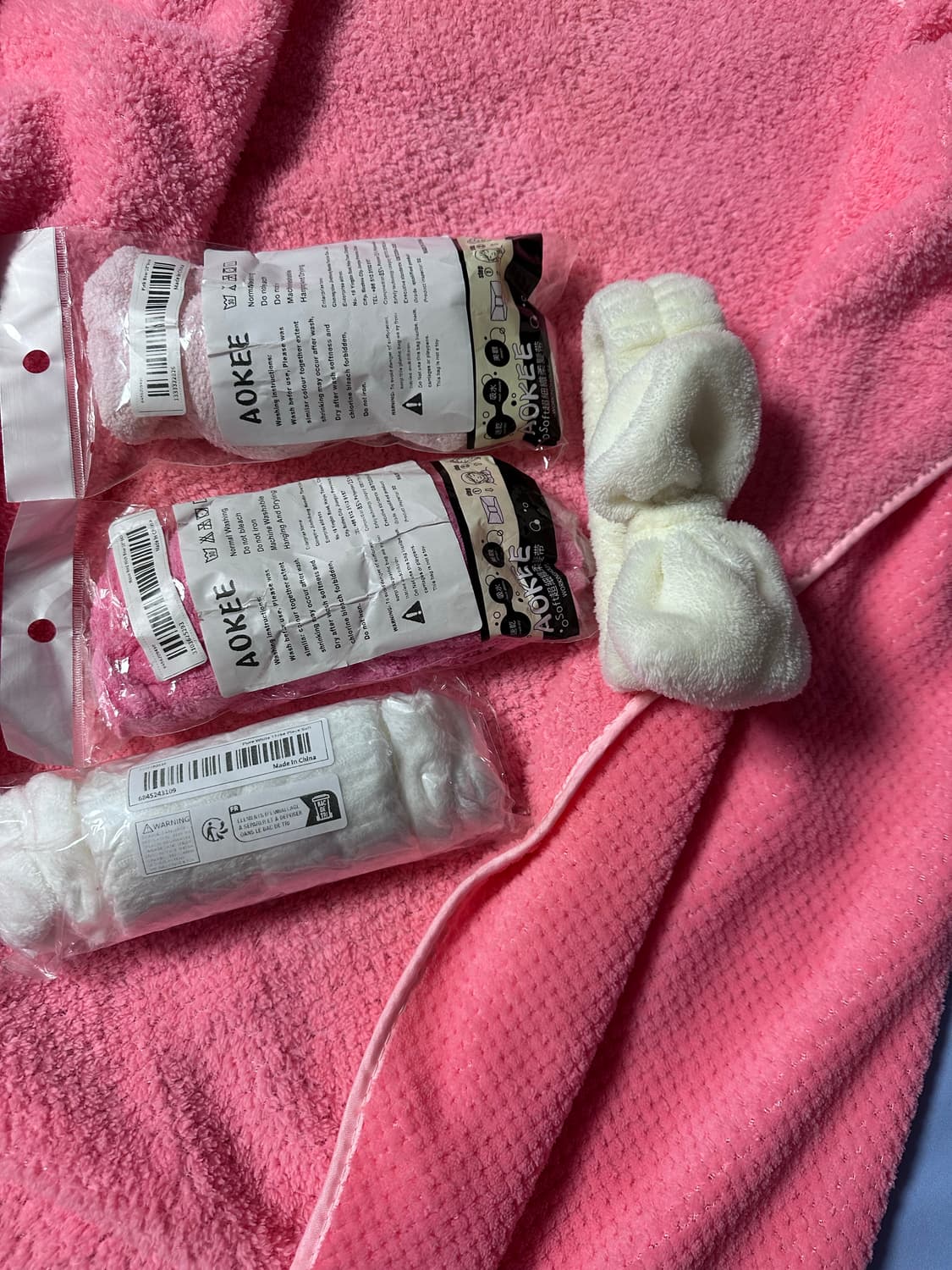 샤워 가운  + 헤어밴드4개+ 손목밴드 1세트 상품이미지5