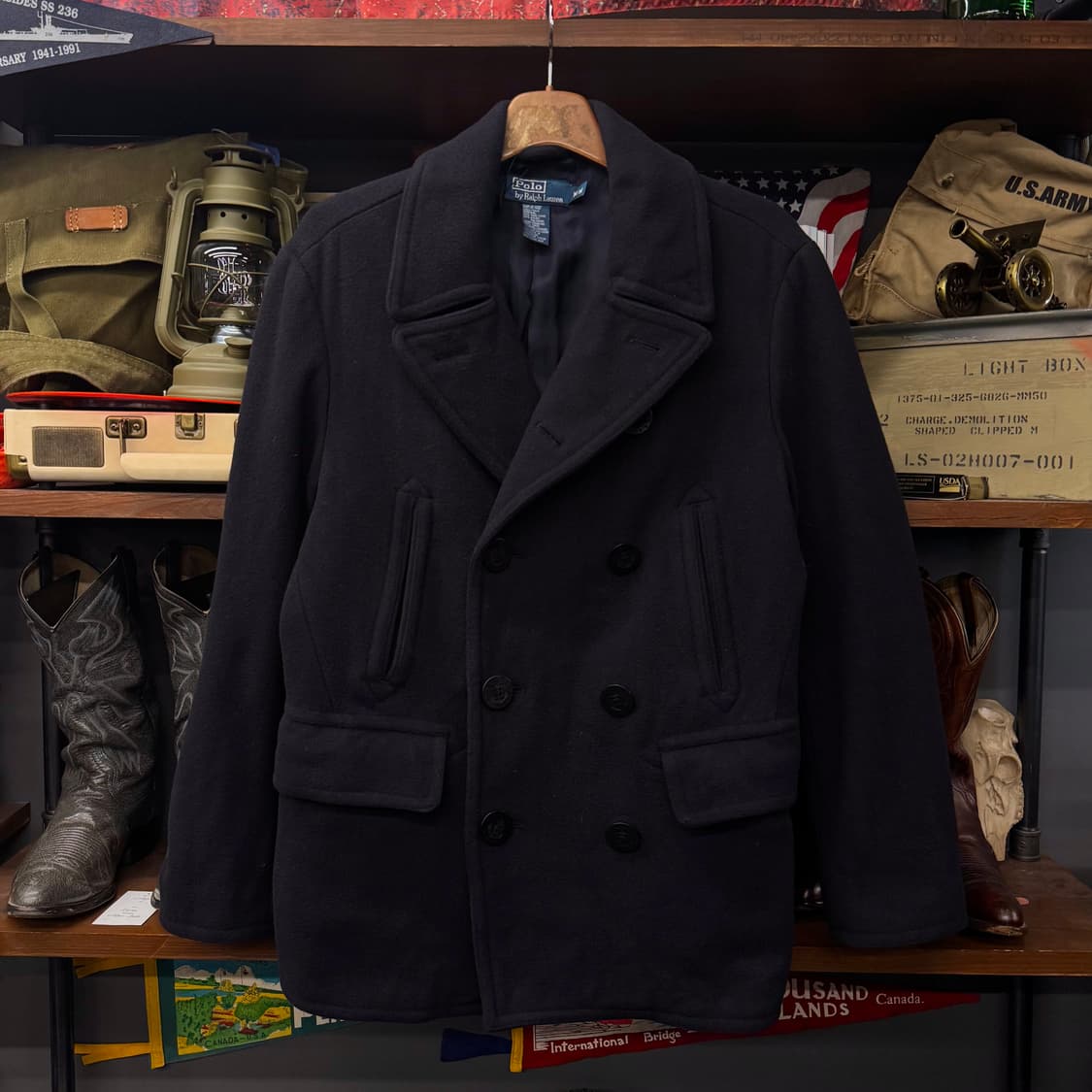 90s 폴로 랄프로렌 US NAVY 미 해군 밀리터리 복각 피코트 상품이미지1