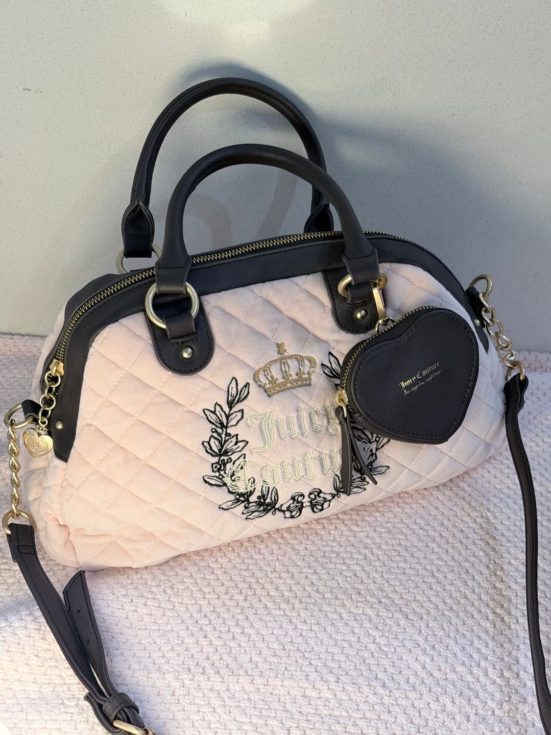 쥬시꾸뛰르 딸기우유 퀼팅 핸드백 갸루 핀터깔 베메클 베이비베어 상품이미지1