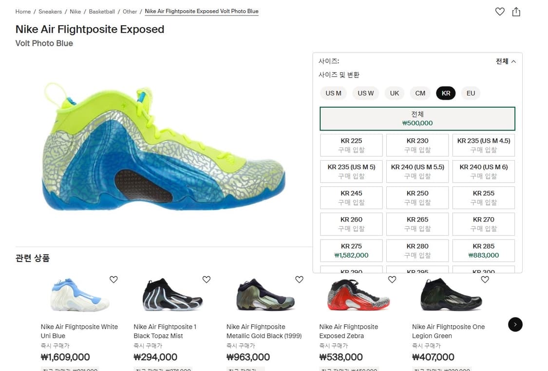 나이키 플라이트 포짓 익스포즈 볼트포토 블루 285 상품이미지10
