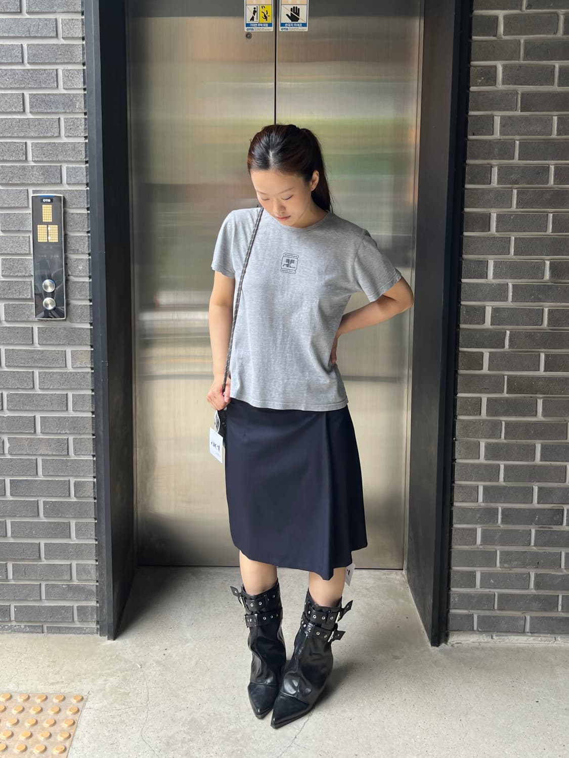 Jil Sander 질샌더 슬릿 스커트 네이비 상품이미지6
