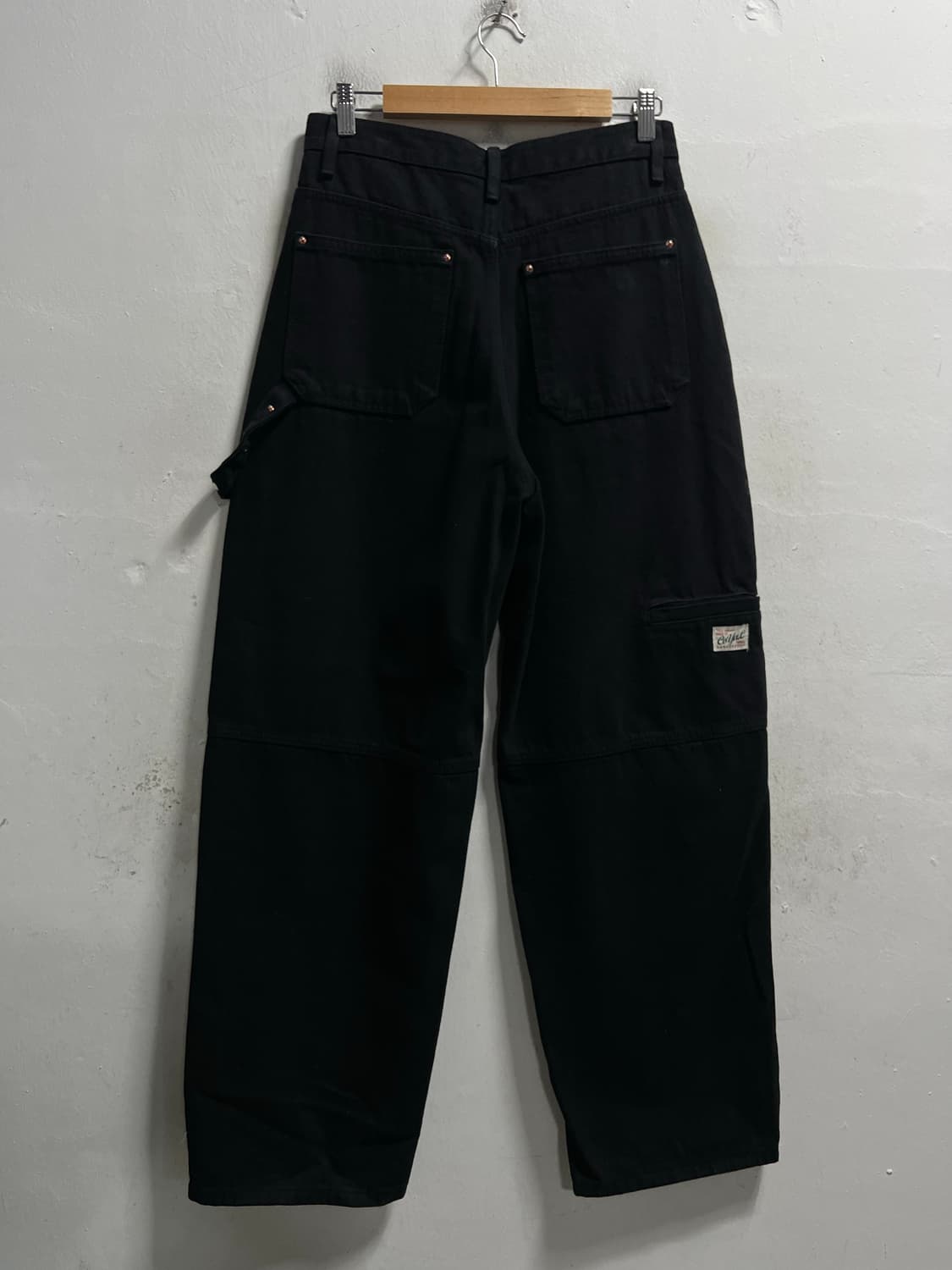 28-30 블랙 와이드 카펜터 워크팬츠 바지 상품이미지4