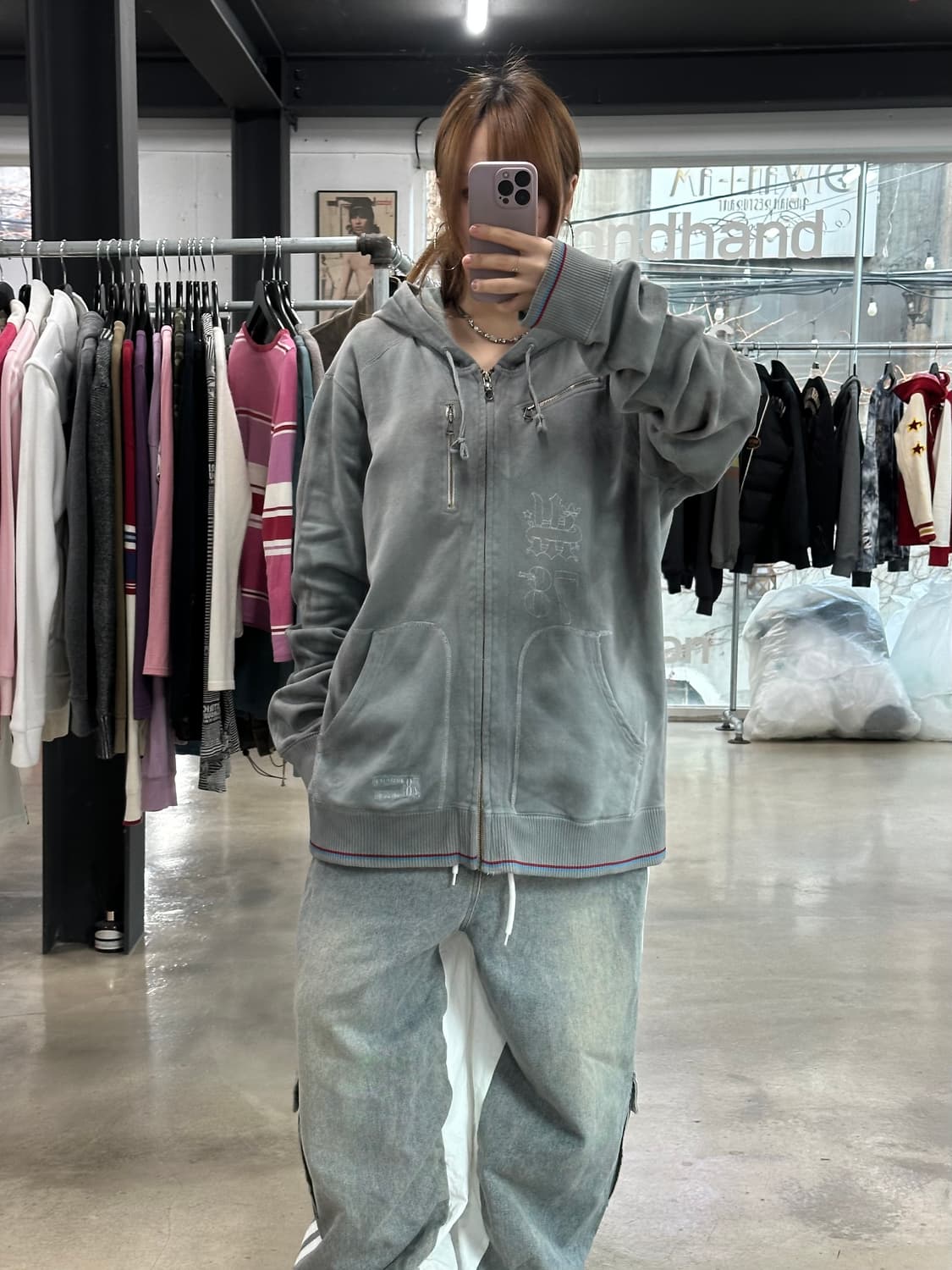 디젤 그런지 페이딩워시드 참 후드집업 상품이미지2