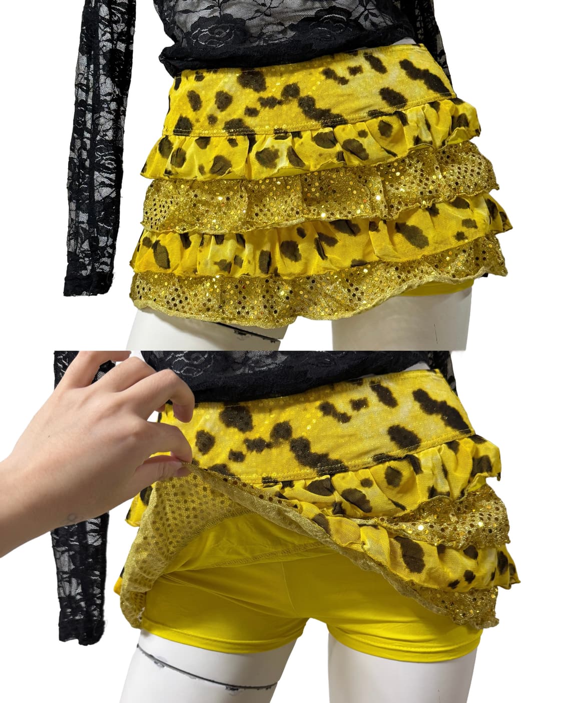 갸루st 호피 캉캉 스커트 상품이미지1