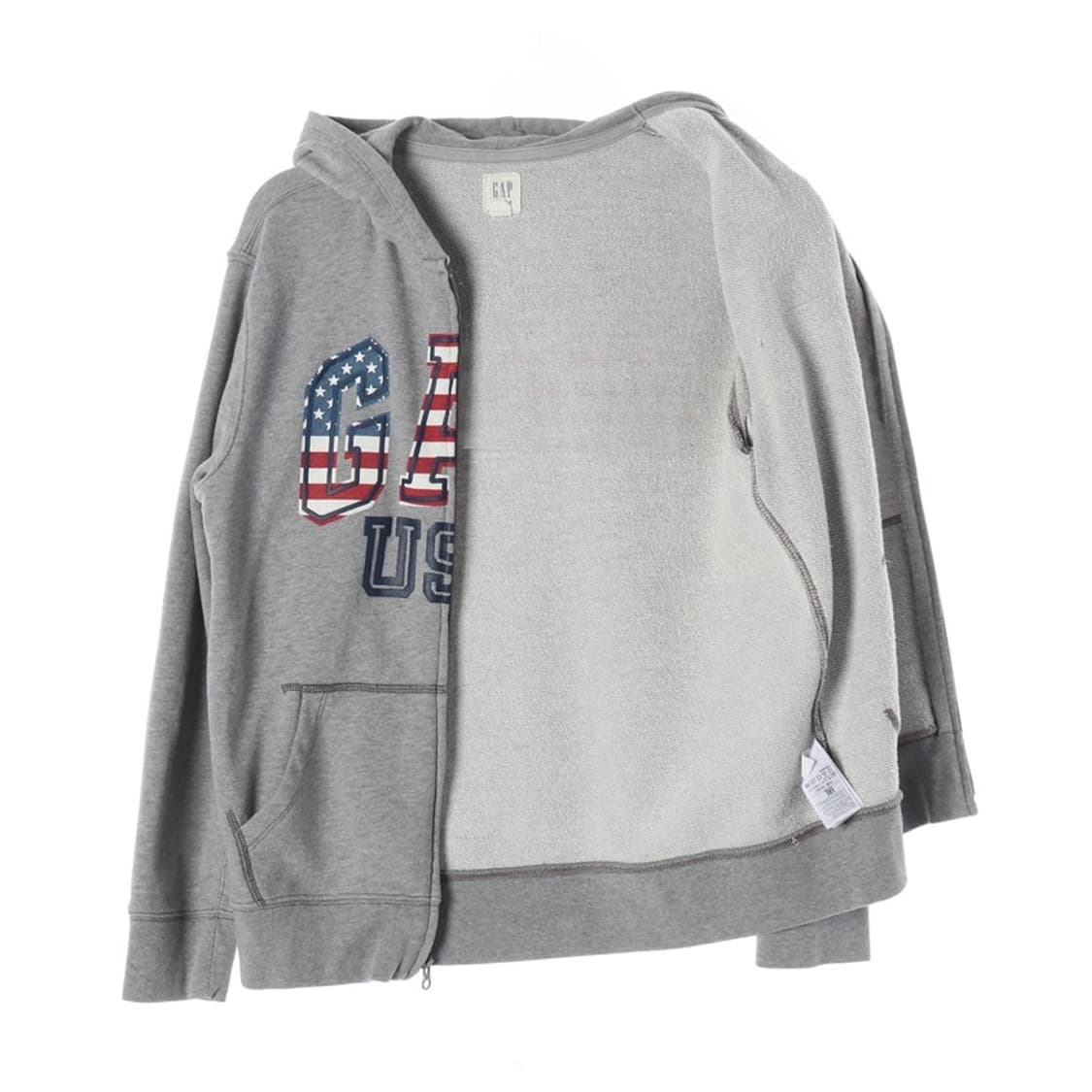 GAP 성조기 아치로고 기모 후드 집업 그레이 XXL 14-16 상품이미지2