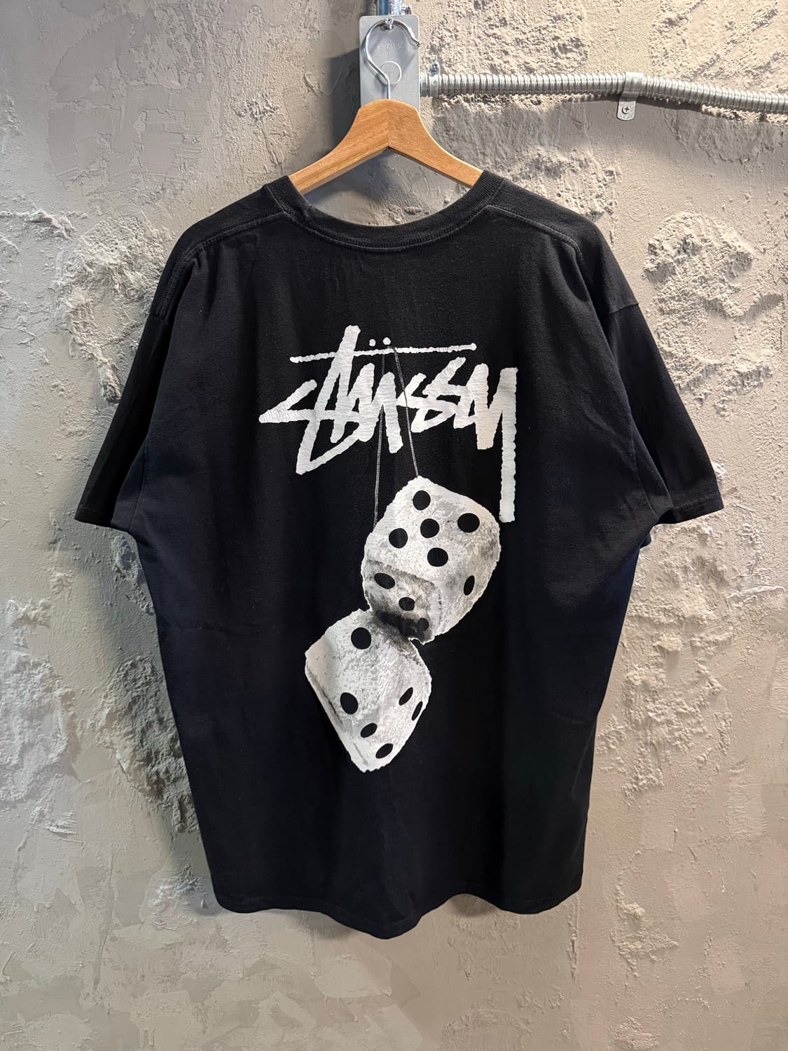 XL 스투시 STUSSY 오리지널 다이스 그래픽 로고 반팔 티셔츠 블랙 상품이미지1