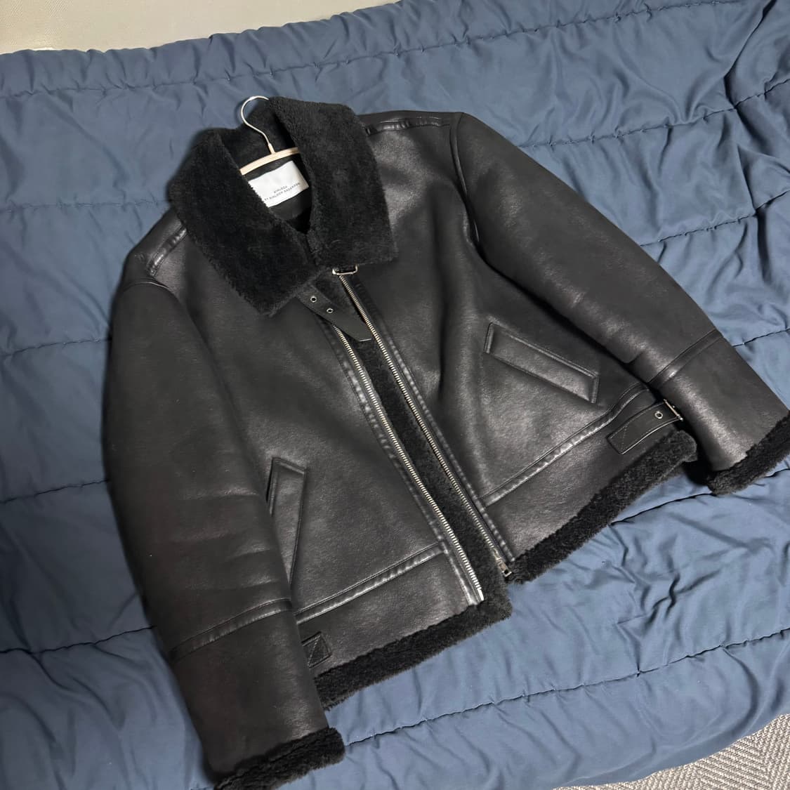 커넥트킨록 하이넥라인 무스탕 자켓 100사이즈 상품이미지5