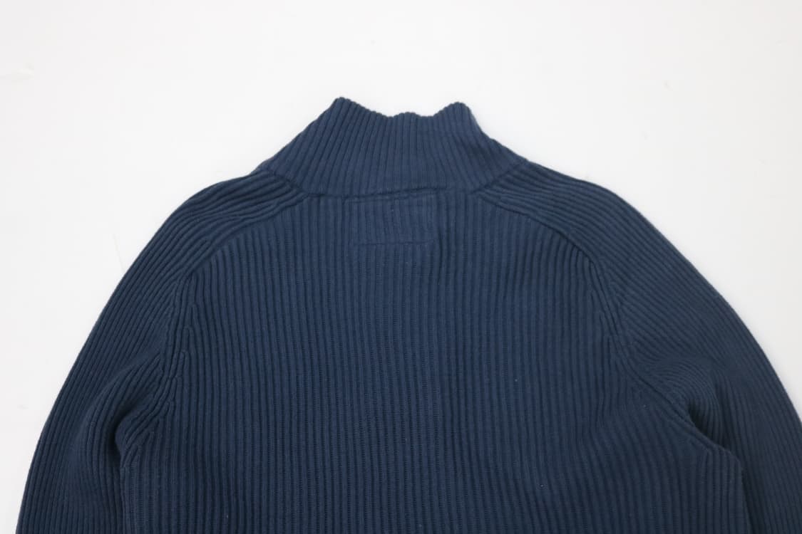 에디바우어 빈티지 네이비 화이트 배색 버튼 하프넥 니트 (L) 상품이미지8