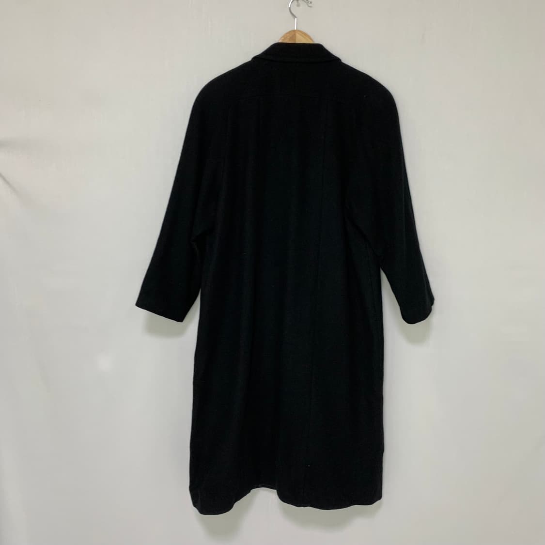 빈티지 캐시미어 100% 남녀공용 더블 버튼 블랙 롱 코트 상품이미지5