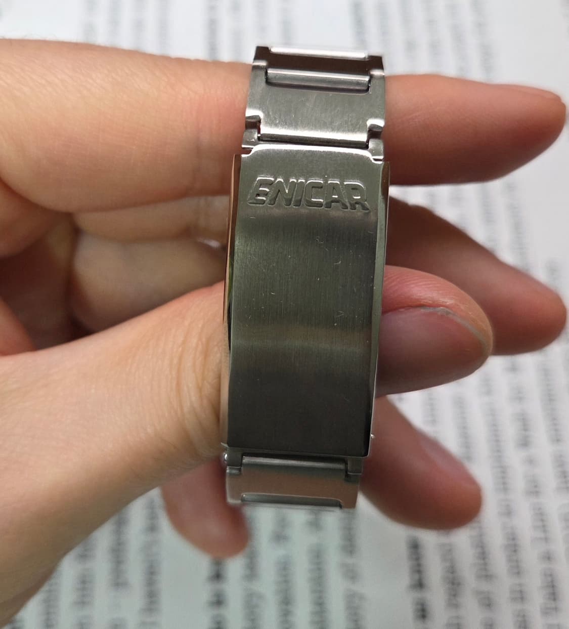 레어] 빈티지 애니카(Enicar) 데이데이트 실버판 오렌지초침 오토매틱 상품이미지8