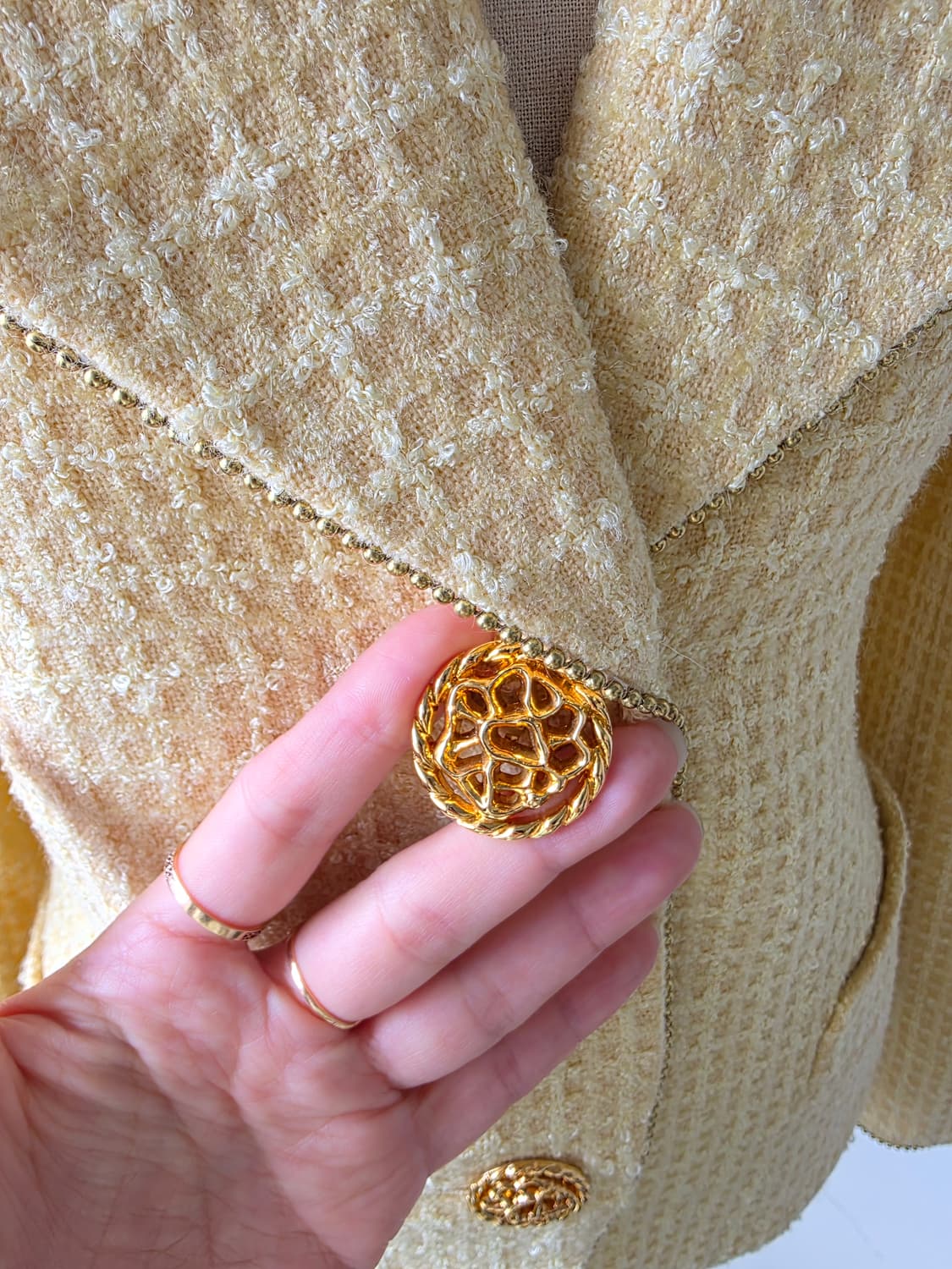 금장 버튼 부클 트위드 자켓 상품이미지5