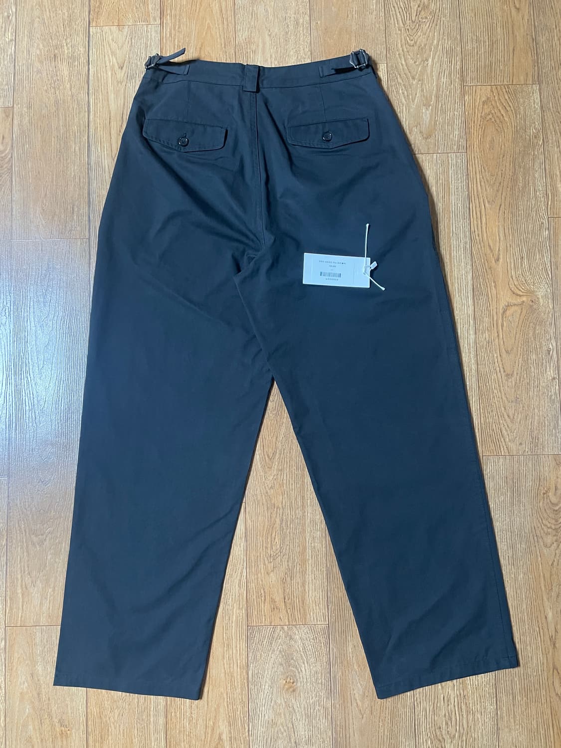 노드아카이브 와이드 테이퍼드 치노 팬츠 블랙 1사이즈 새상품 상품이미지7